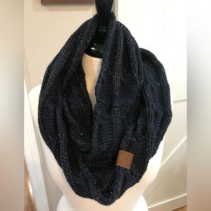 C.C. Black Knit Infinity Scarf